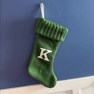 Wondershop Monogram Christmas Knit Stocking Letter K Initial Green Target 19 “